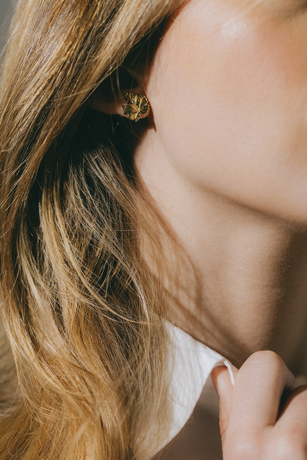 Boucles d'Oreilles Puces Héra Argent Feuilles Boucles d'Oreilles Monsieur Simone