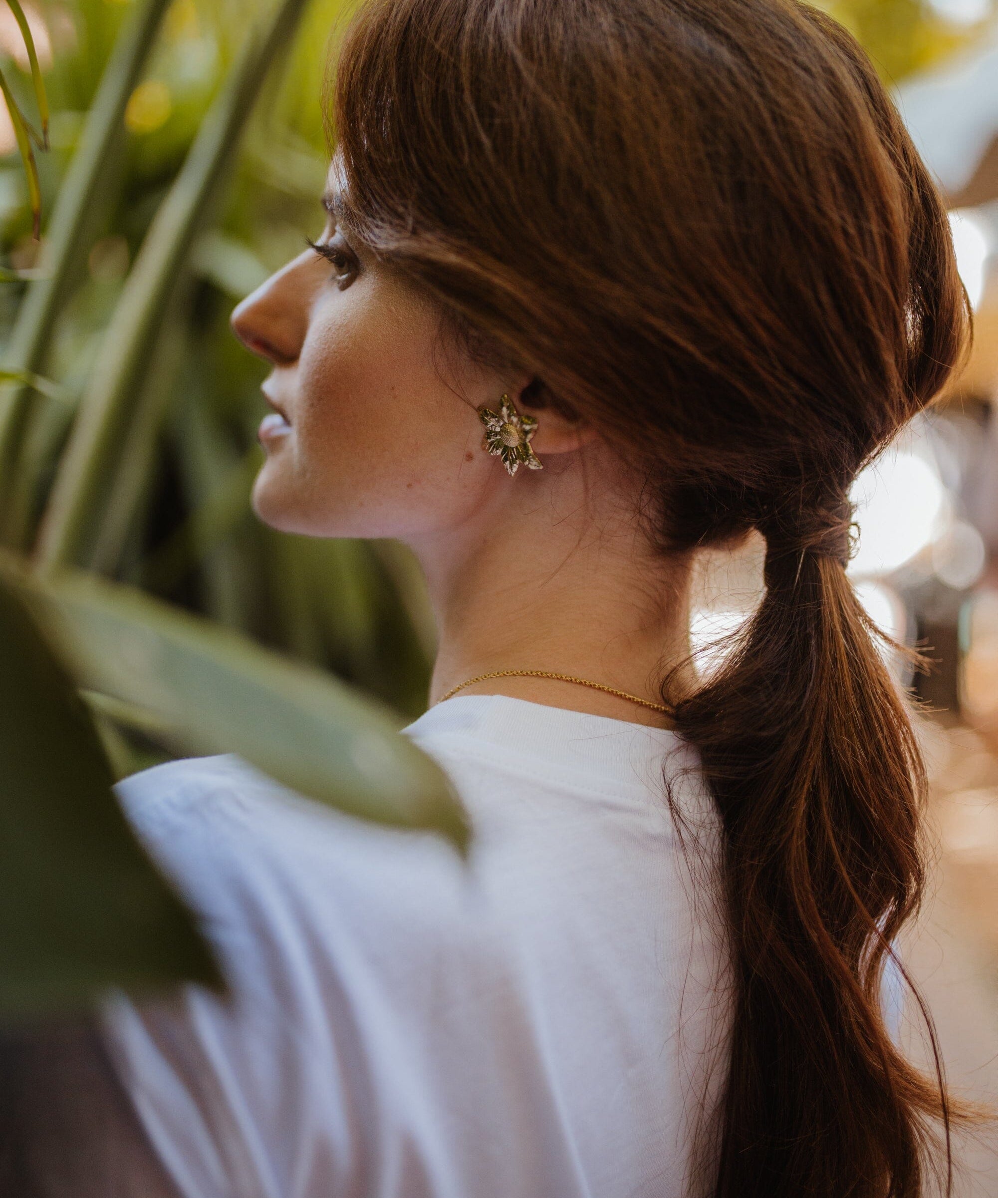 Boucles d'Oreilles Puces Hespéris Argent Fleurs Boucles d'Oreilles Monsieur Simone