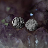 Boucles d'Oreilles Puces Hestia Argent Ronds Martelés Boucles d'Oreilles Monsieur Simone
