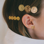Boucles d'Oreilles Puces Hestia Or Ronds Martelés Boucles d'Oreilles Monsieur Simone