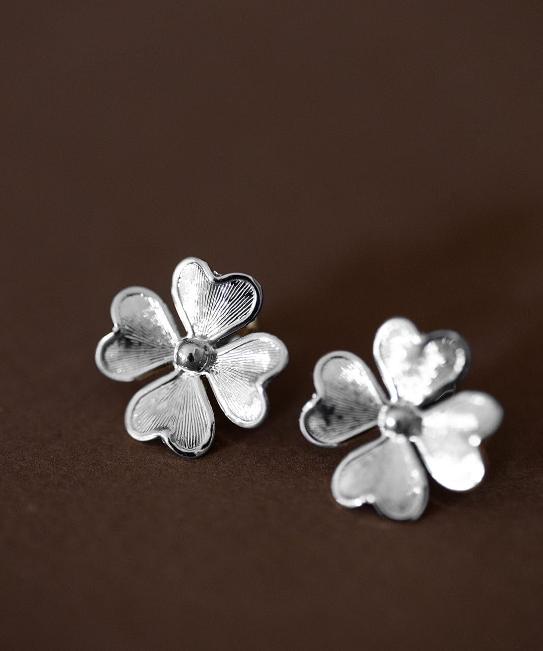 Boucles d'Oreilles Puces Léon Argent Trèfles Boucles d'oreilles Monsieur Simone