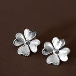 Boucles d'Oreilles Puces Léon Argent Trèfles Boucles d'oreilles Monsieur Simone