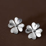 Boucles d'Oreilles Puces Léon Argent Trèfles Boucles d'oreilles Monsieur Simone