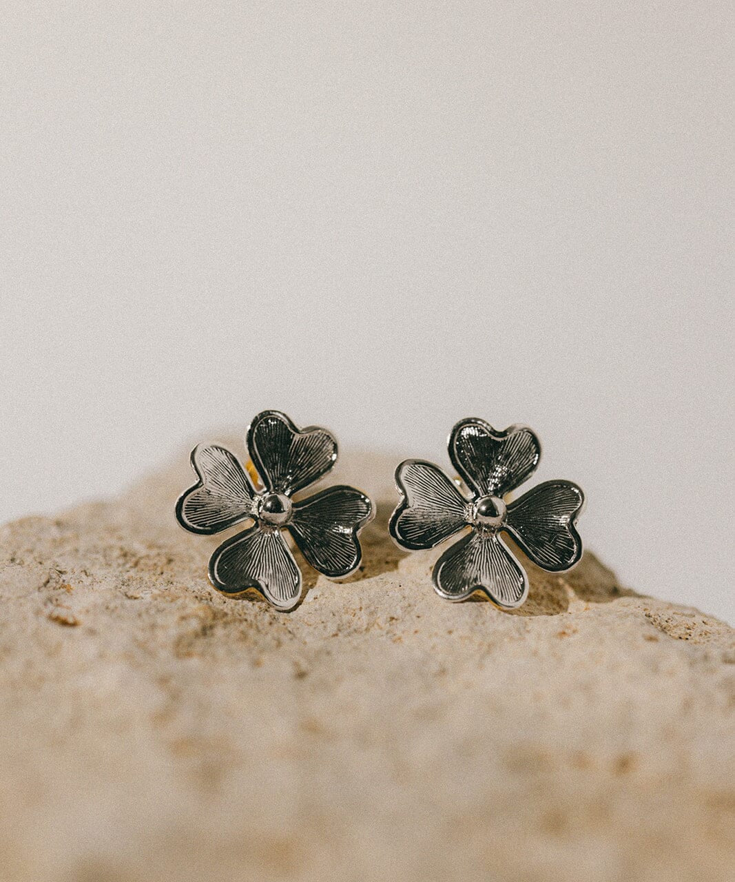 Boucles d'Oreilles Puces Léon Argent Trèfles Boucles d'oreilles Monsieur Simone