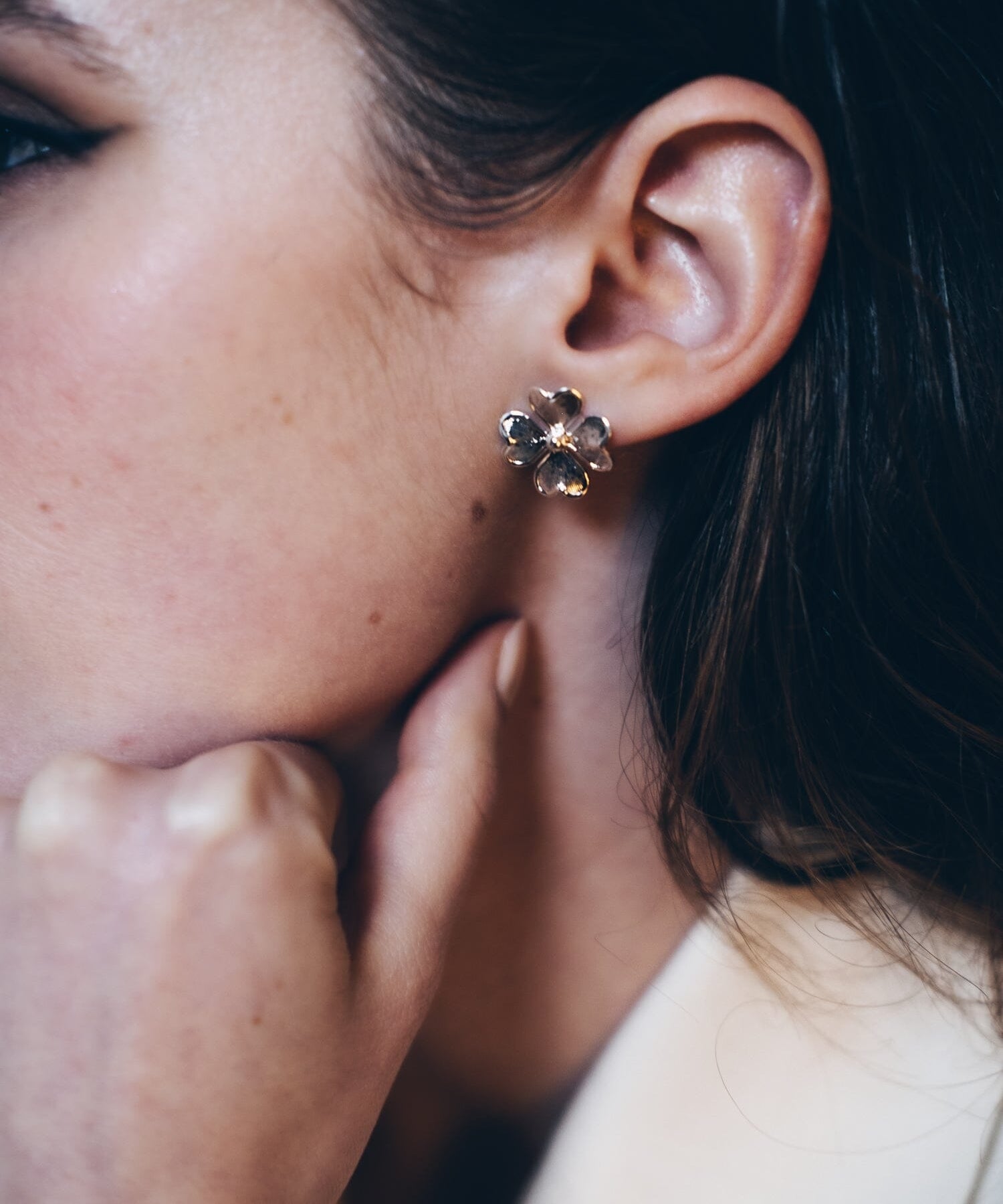 Boucles d'Oreilles Puces Léon Argent Trèfles Boucles d'oreilles Monsieur Simone
