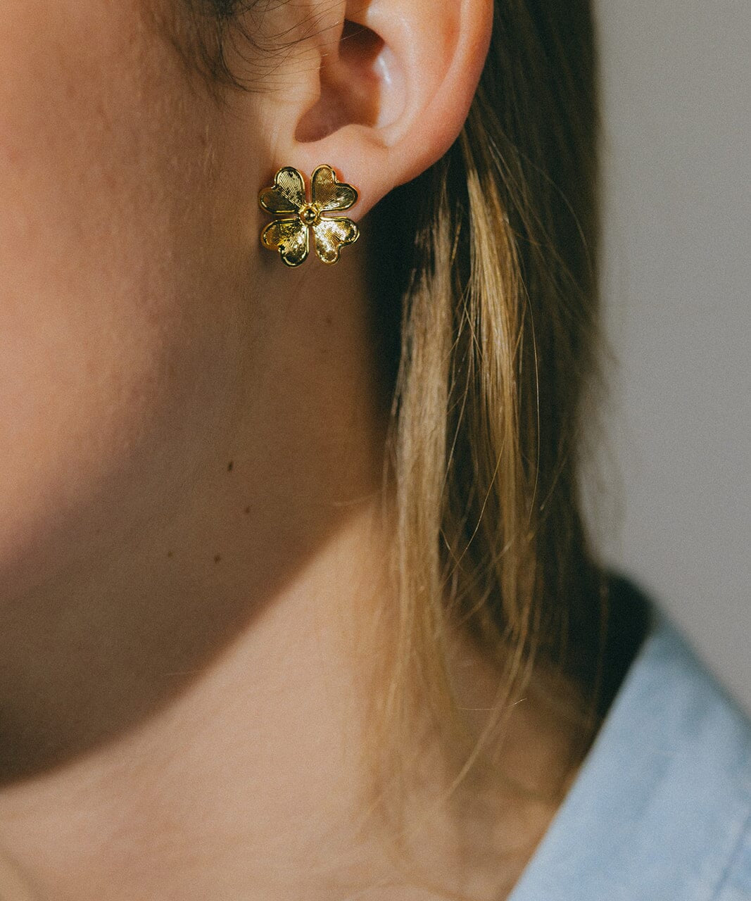 Boucles d'Oreilles Puces Léon Argent Trèfles Boucles d'oreilles Monsieur Simone