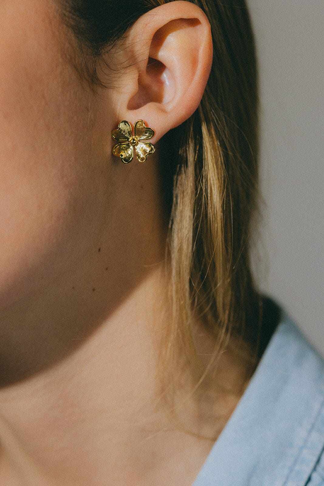 Boucles d'Oreilles Puces Léon Argent Trèfles Boucles d'oreilles Monsieur Simone