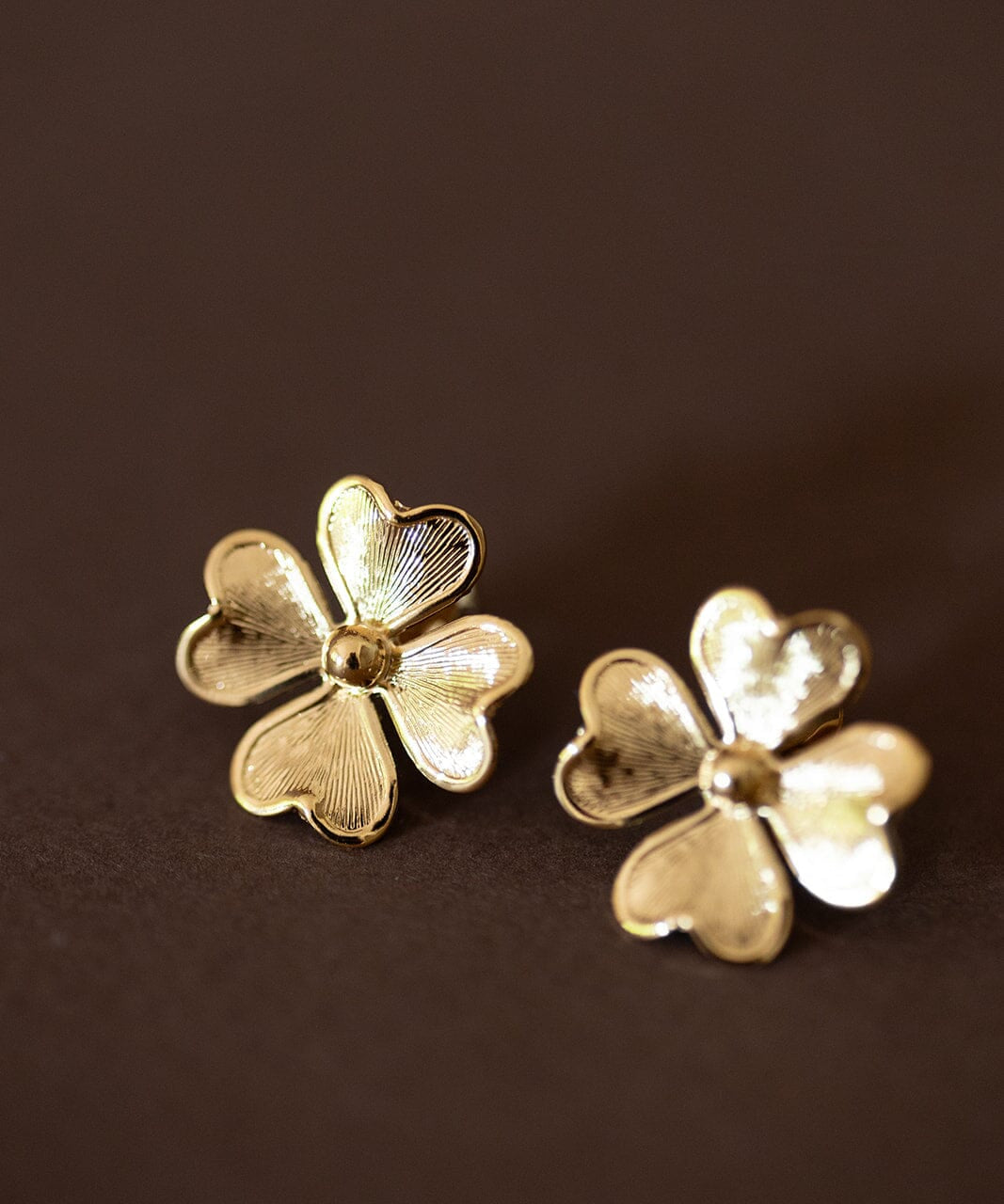 Boucles d'Oreilles Puces Léon Or Trèfles Boucles d'oreilles Monsieur Simone