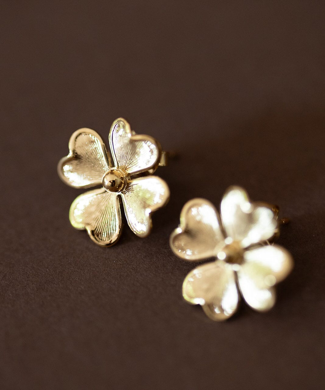 Boucles d'Oreilles Puces Léon Or Trèfles Boucles d'oreilles Monsieur Simone