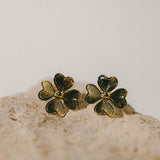 Boucles d'Oreilles Puces Léon Or Trèfles Boucles d'oreilles Monsieur Simone