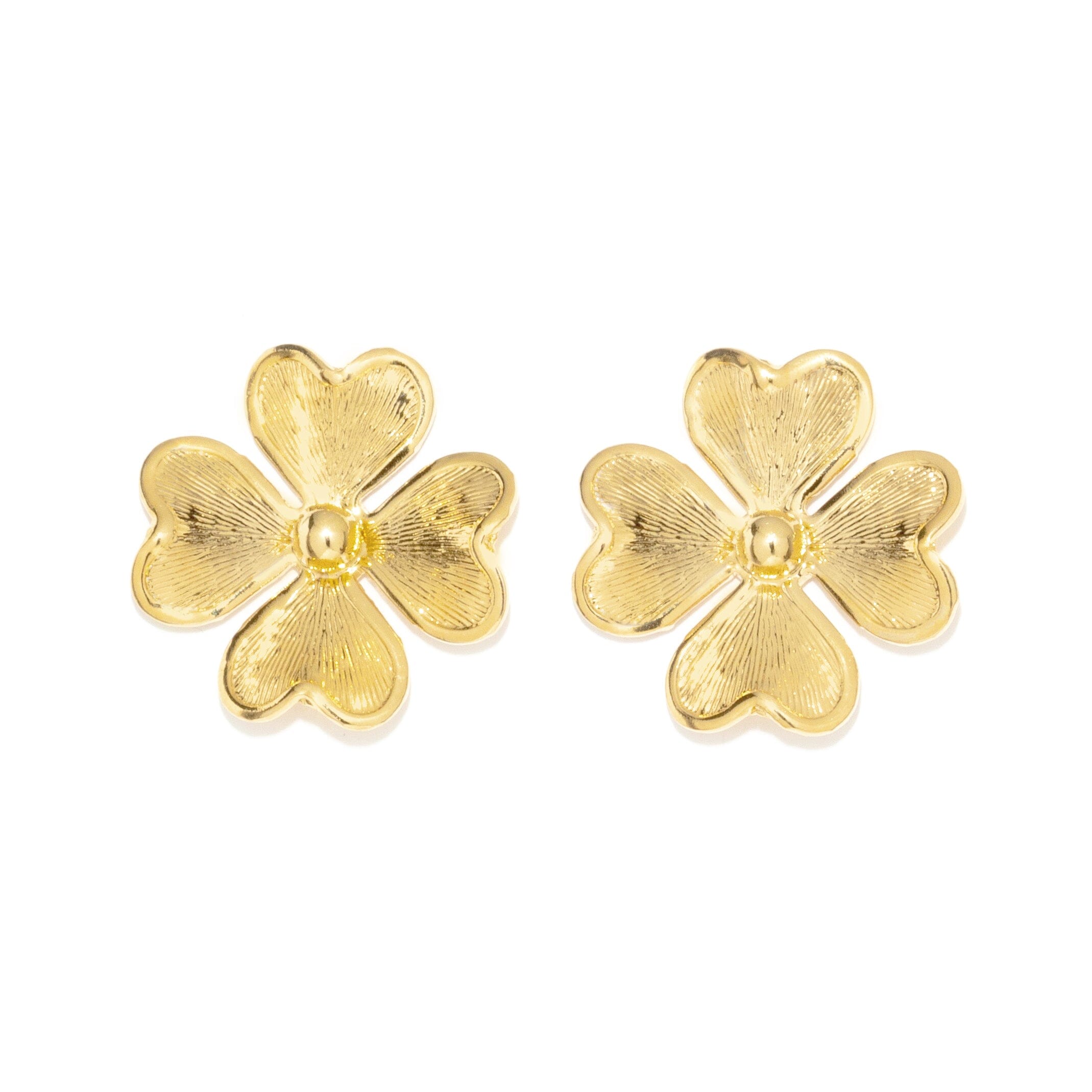Boucles d'Oreilles Puces Léon Or Trèfles Boucles d'oreilles Monsieur Simone