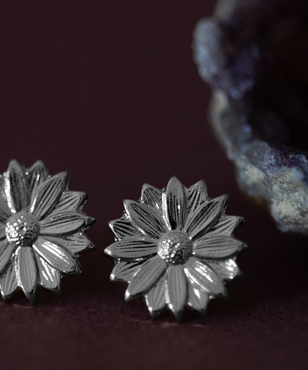 Boucles d'Oreilles Puces Maïa Argent Fleurs Boucles d'Oreilles Monsieur Simone