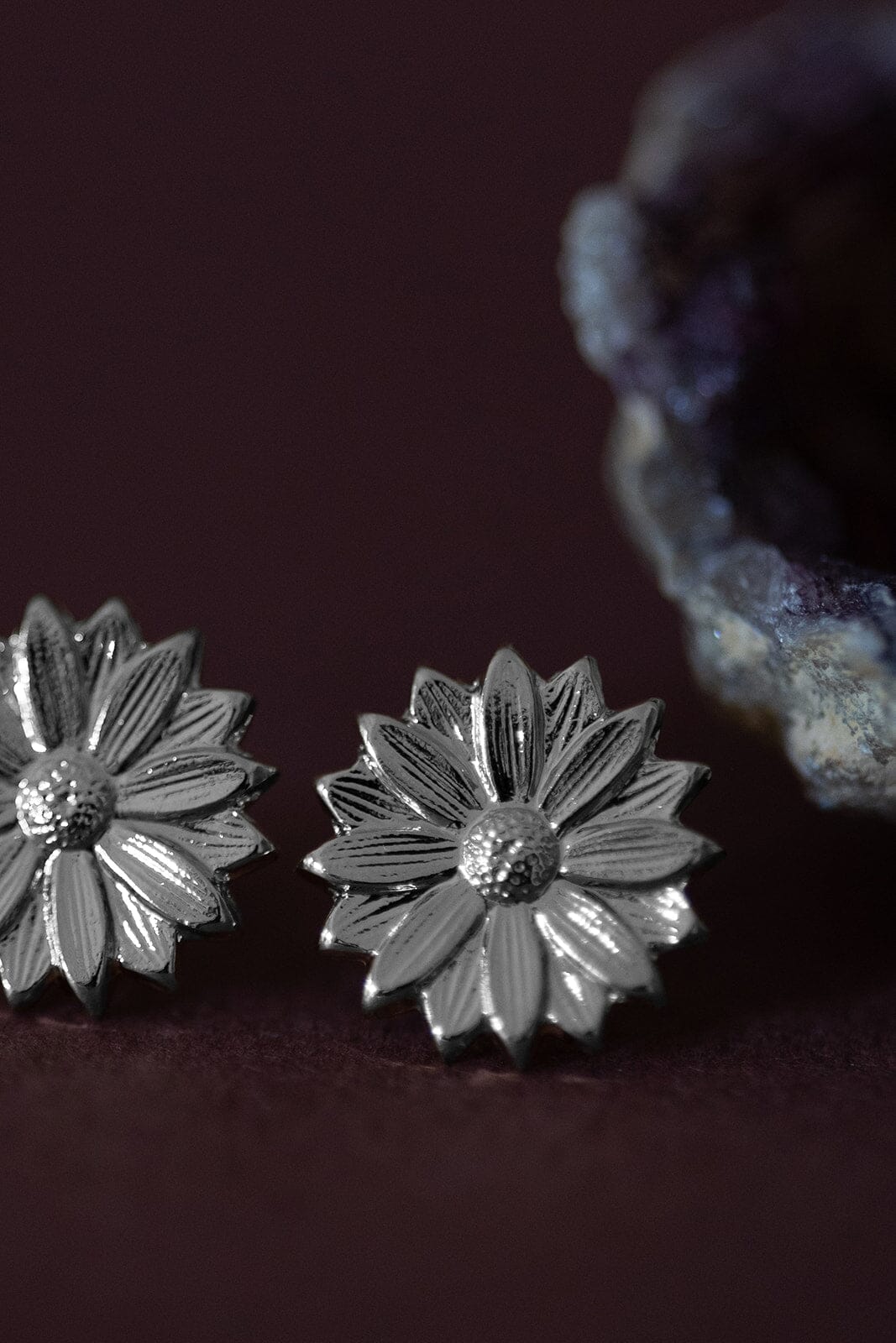 Boucles d'Oreilles Puces Maïa Argent Fleurs Boucles d'Oreilles Monsieur Simone
