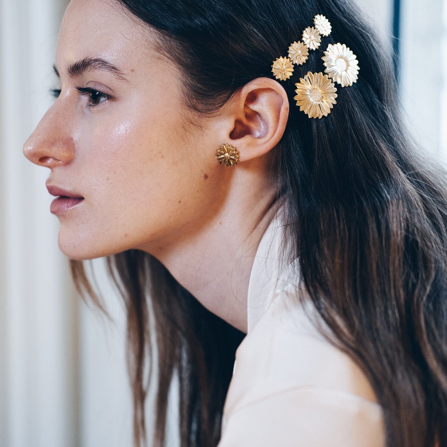 Boucles d'Oreilles Puces Maïa Or Fleurs Boucles d'Oreilles Monsieur Simone