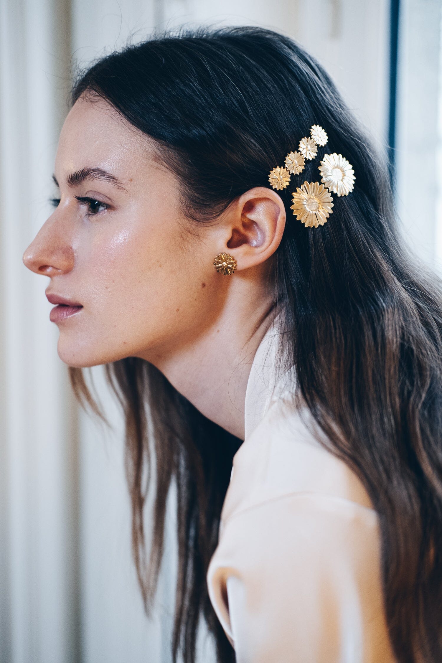 Boucles d'Oreilles Puces Maïa Or Fleurs Boucles d'Oreilles Monsieur Simone