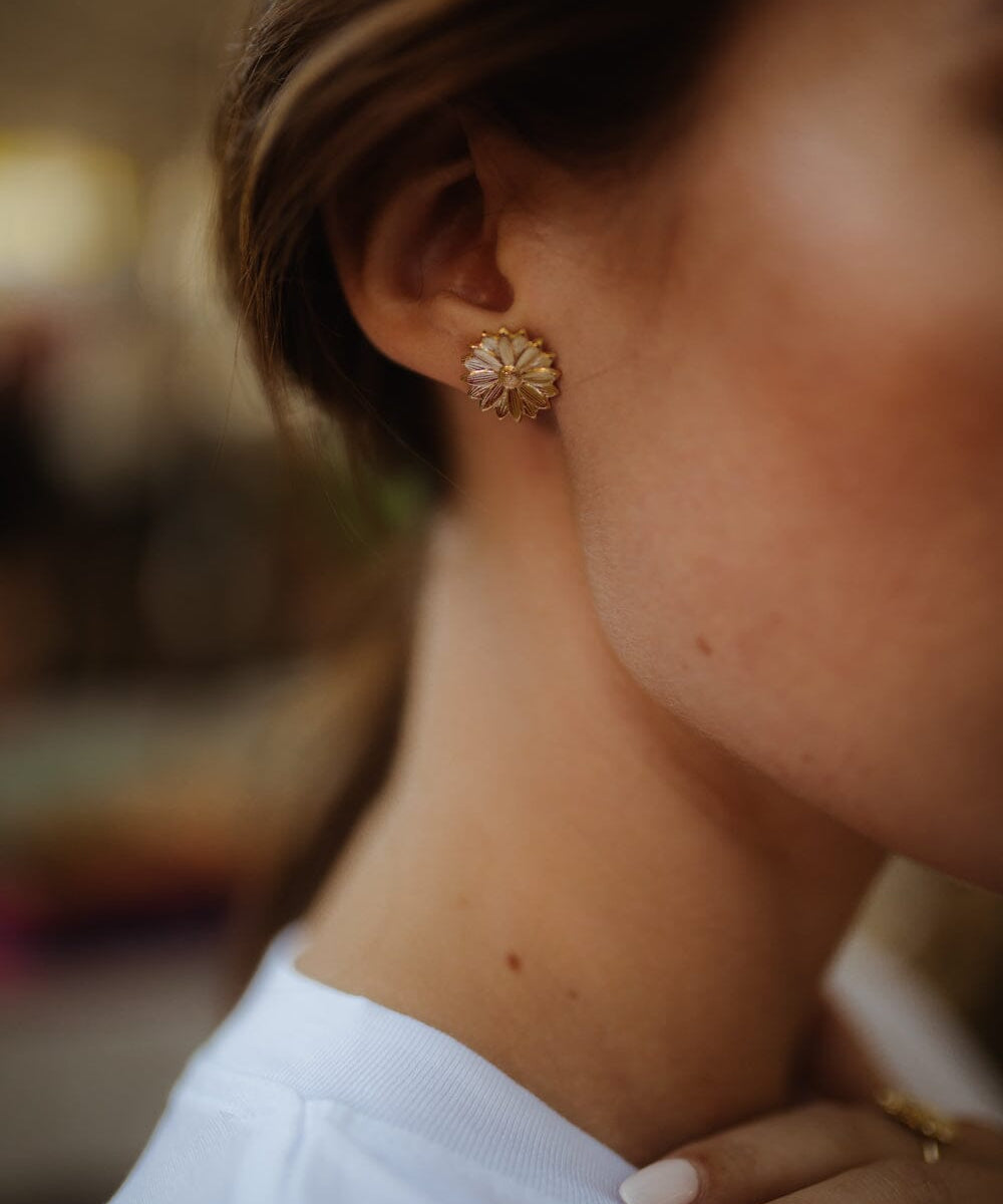 Boucles d'Oreilles Puces Maïa Or Fleurs Boucles d'Oreilles Monsieur Simone