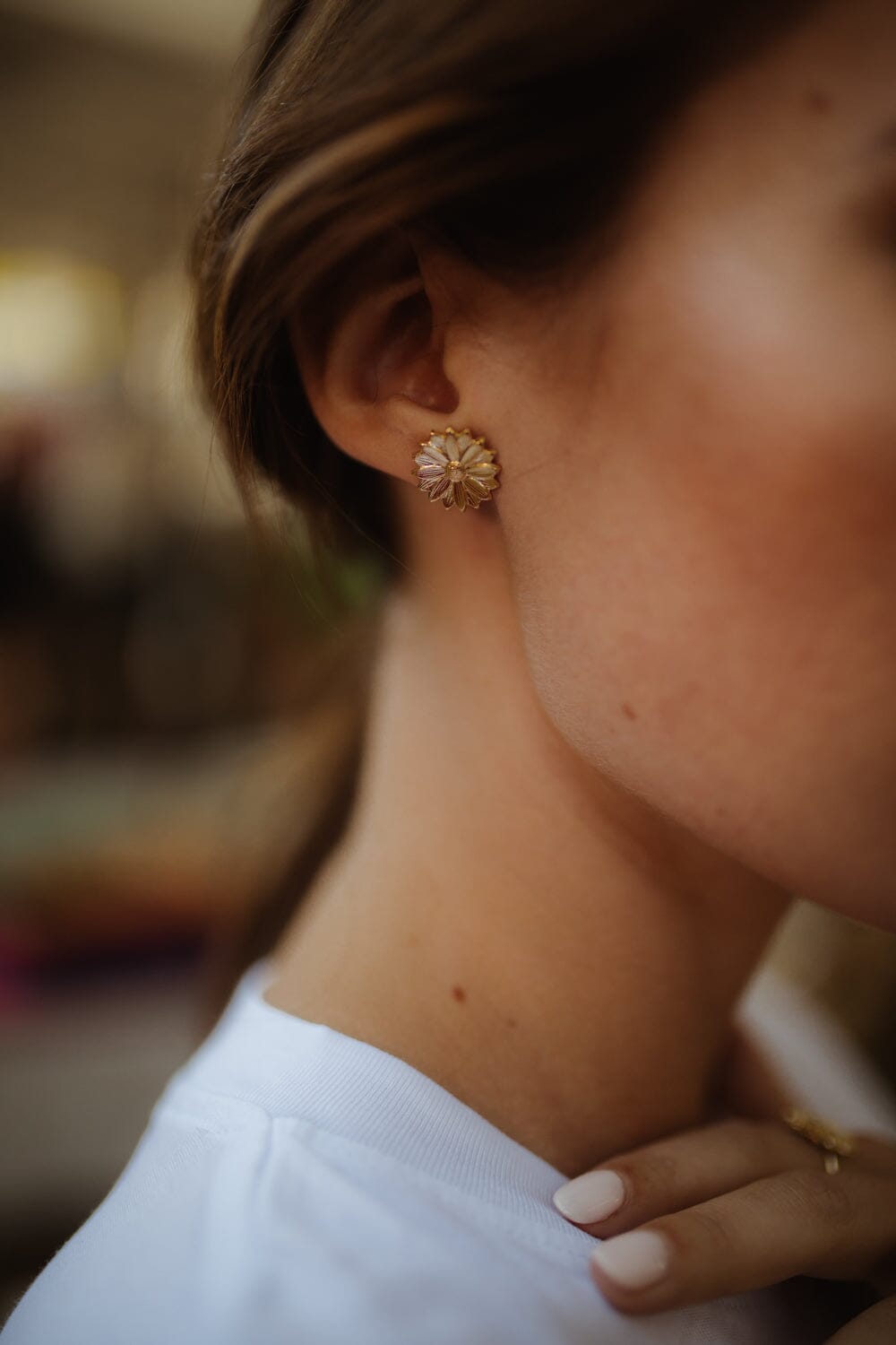 Boucles d'Oreilles Puces Maïa Or Fleurs Boucles d'Oreilles Monsieur Simone