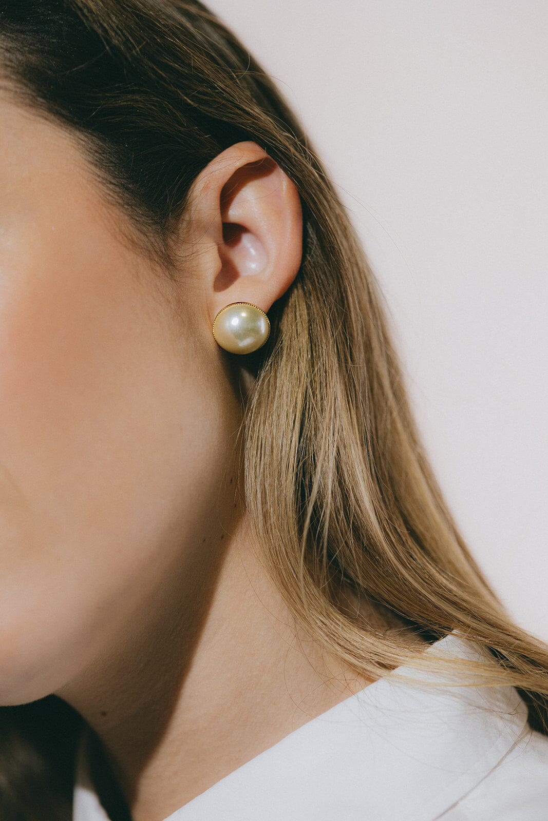 Boucles d'Oreilles Puces Nélya Argent Perles Boucles d'Oreilles Monsieur Simone