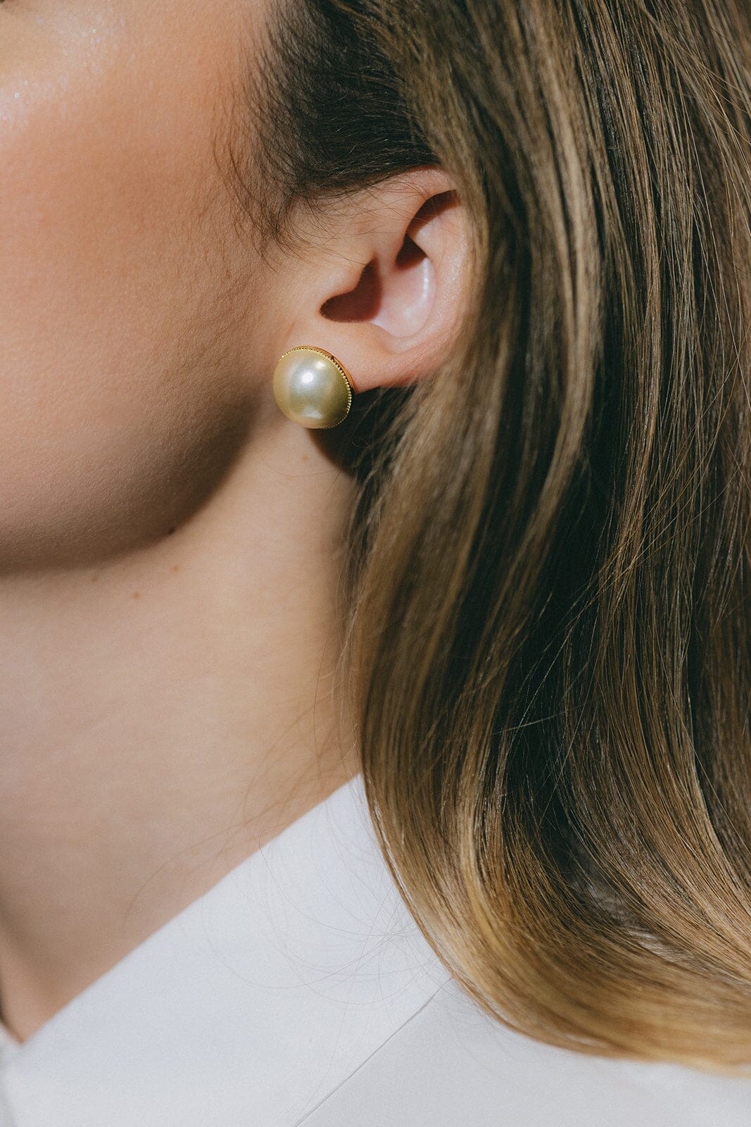 Boucles d'Oreilles Puces Nélya Argent Perles Boucles d'Oreilles Monsieur Simone