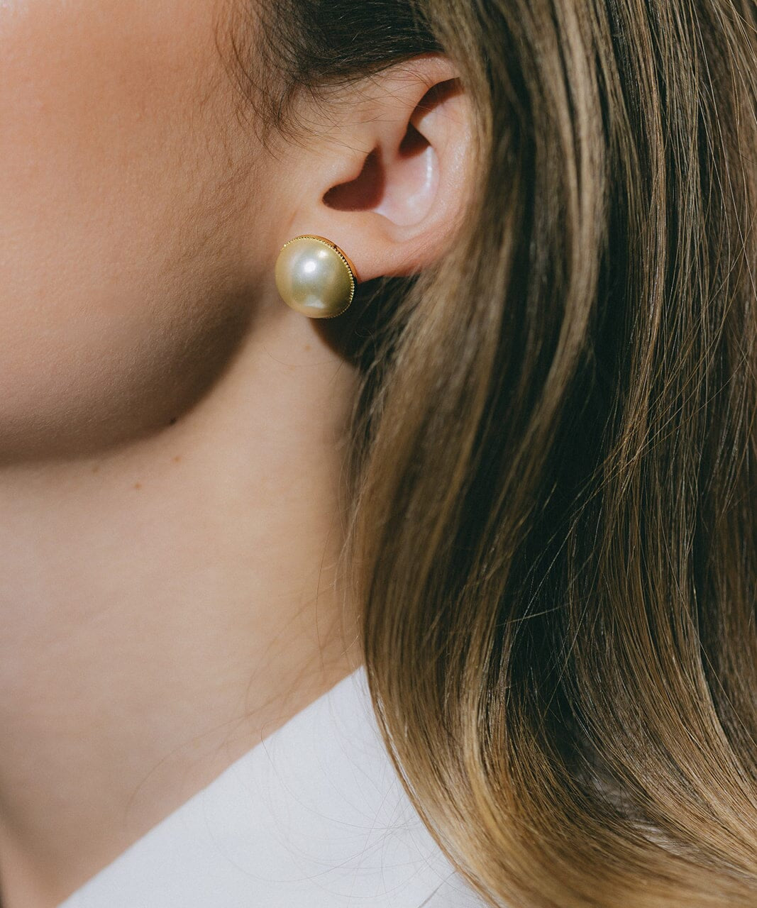 Boucles d'Oreilles Puces Nélya Or Perles Boucles d'Oreilles Monsieur Simone