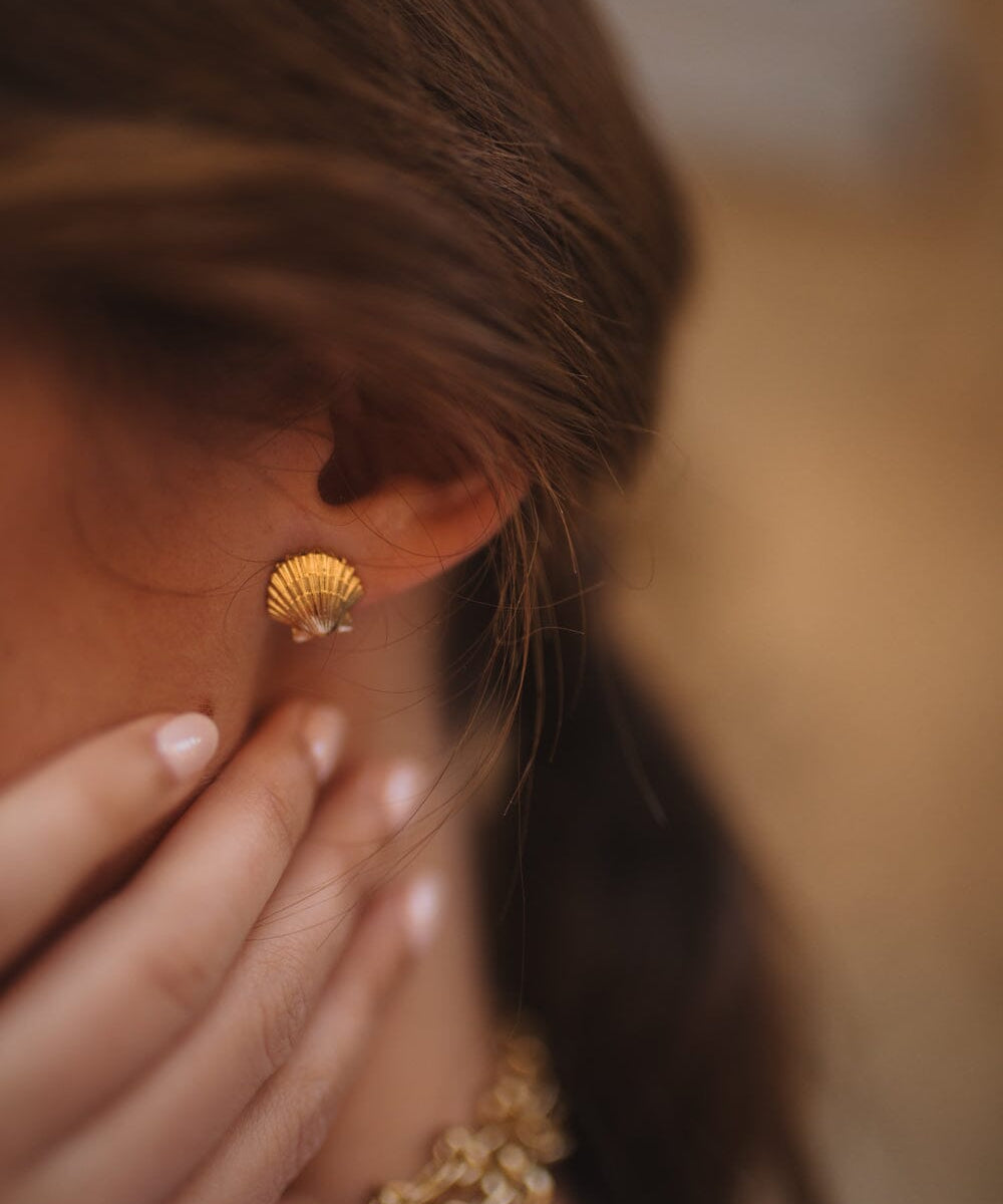 Boucles d'Oreilles Puces Nérée Argent Coquillages Boucles d'Oreilles Monsieur Simone