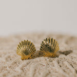 Boucles d'Oreilles Puces Nérée Or Coquillages Boucles d'Oreilles Monsieur Simone