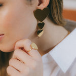 Boucles d'Oreilles Puces Pendantes Aphrodite Argent Coeurs Boucles d'Oreilles Monsieur Simone