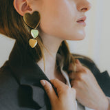 Boucles d'Oreilles Puces Pendantes Aphrodite Argent Coeurs Boucles d'Oreilles Monsieur Simone