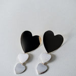 Boucles d'Oreilles Puces Pendantes Aphrodite Argent Coeurs Boucles d'Oreilles Monsieur Simone