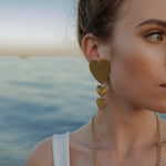 Boucles d'Oreilles Puces Pendantes Aphrodite Argent Coeurs Boucles d'Oreilles Monsieur Simone