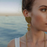 Boucles d'Oreilles Puces Pendantes Aphrodite Argent Coeurs Boucles d'Oreilles Monsieur Simone