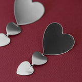 Boucles d'Oreilles Puces Pendantes Aphrodite Argent Coeurs Boucles d'Oreilles Monsieur Simone