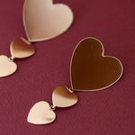 Boucles d'Oreilles Puces Pendantes Aphrodite Or Coeurs Boucles d'Oreilles Monsieur Simone