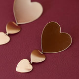 Boucles d'Oreilles Puces Pendantes Aphrodite Or Coeurs Boucles d'Oreilles Monsieur Simone