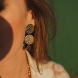 Boucles d'Oreilles Puces Pendantes Hestia Argent Ronds Martelés Boucles d'Oreilles Monsieur Simone