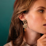 Boucles d'Oreilles Puces Pendantes Hestia Or Ronds Martelés Boucles d'Oreilles Monsieur Simone
