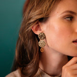 Boucles d'Oreilles Puces Pendantes Hestia Or Ronds Martelés Boucles d'Oreilles Monsieur Simone