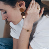 Boucles d'Oreilles Puces Pendantes Hestia Or Ronds Martelés Boucles d'Oreilles Monsieur Simone