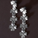 Boucles d'Oreilles Puces Pendantes Léon Argent Trèfles Boucles d'oreilles Monsieur Simone