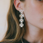 Boucles d'Oreilles Puces Pendantes Léon Argent Trèfles Boucles d'oreilles Monsieur Simone