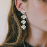 Boucles d'Oreilles Puces Pendantes Léon Argent Trèfles Boucles d'oreilles Monsieur Simone
