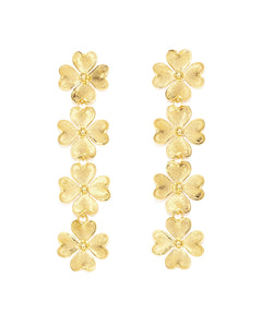 Boucles d'Oreilles Puces Pendantes Léon Or Trèfles Boucles d'oreilles Monsieur Simone