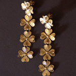Boucles d'Oreilles Puces Pendantes Léon Or Trèfles Boucles d'oreilles Monsieur Simone