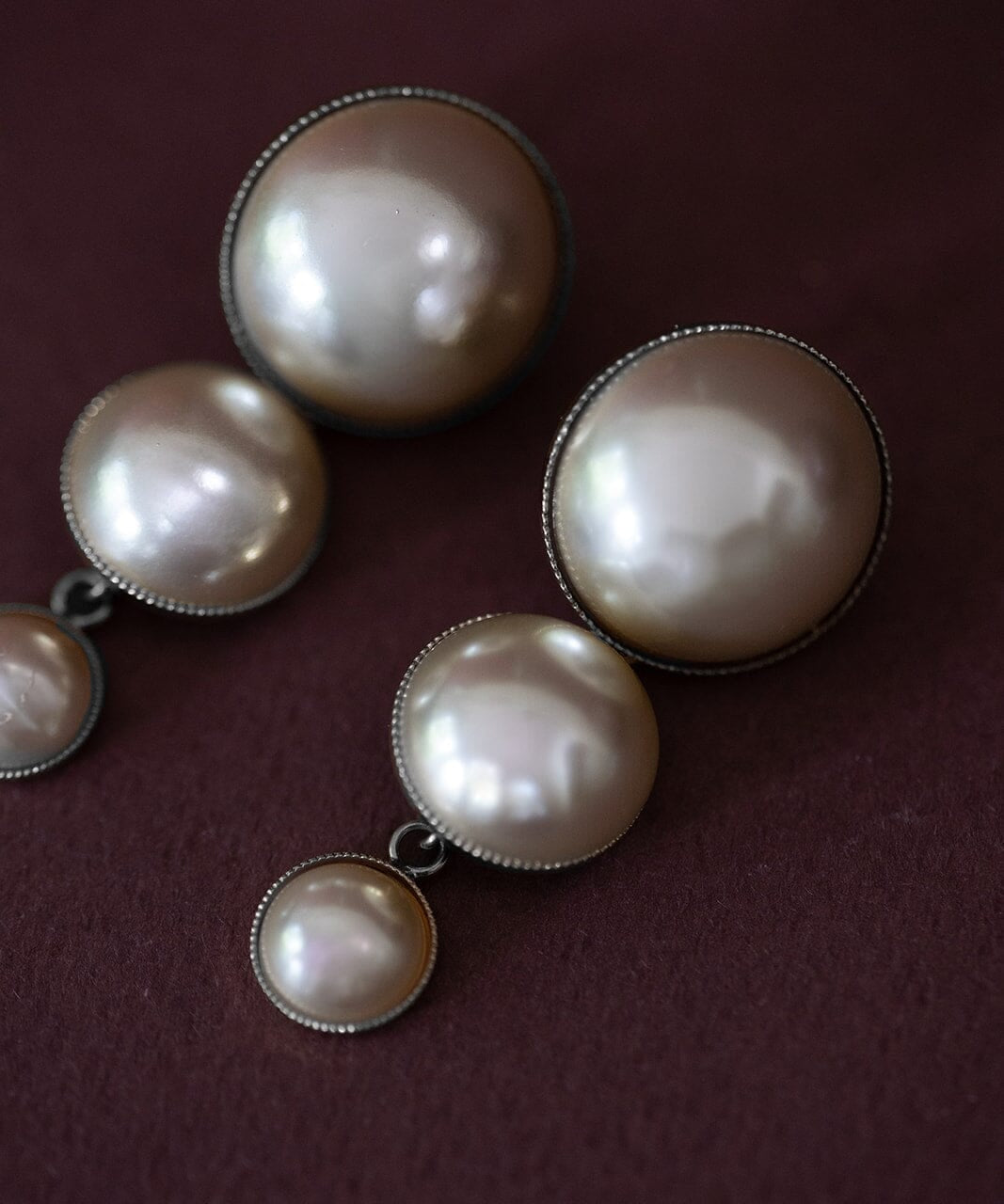 Boucles d'Oreilles Puces Pendantes Nélya Argent Perles Boucles d'Oreilles Monsieur Simone