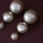 Boucles d'Oreilles Puces Pendantes Nélya Argent Perles Boucles d'Oreilles Monsieur Simone