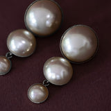 Boucles d'Oreilles Puces Pendantes Nélya Argent Perles Boucles d'Oreilles Monsieur Simone