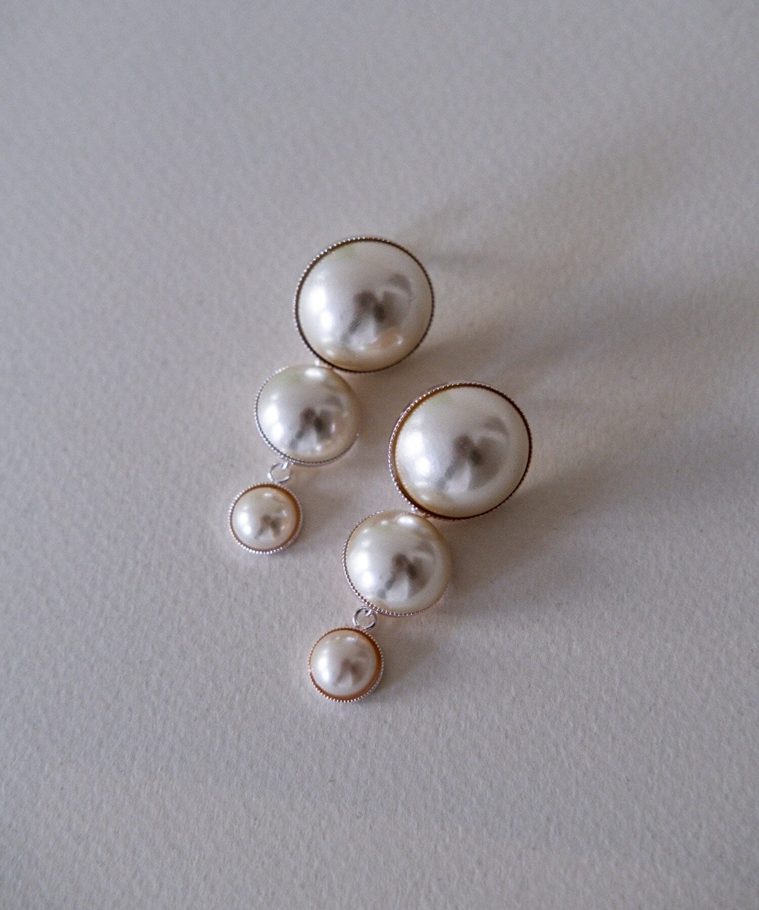 Boucles d'Oreilles Puces Pendantes Nélya Argent Perles Boucles d'Oreilles Monsieur Simone