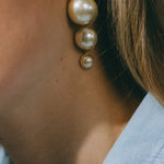 Boucles d'Oreilles Puces Pendantes Nélya Argent Perles Boucles d'Oreilles Monsieur Simone