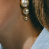 Boucles d'Oreilles Puces Pendantes Nélya Argent Perles Boucles d'Oreilles Monsieur Simone