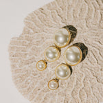 Boucles d'Oreilles Puces Pendantes Nélya Or Perles Boucles d'Oreilles Monsieur Simone